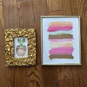 Gold frame wall art set of 2 framed prints